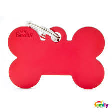 ΤΑΥΤΟΤΗΤΑ ΣΚΥΛΟΥ MY FAMILY BASIC RED BONE TAG LARGE 4x2cm
