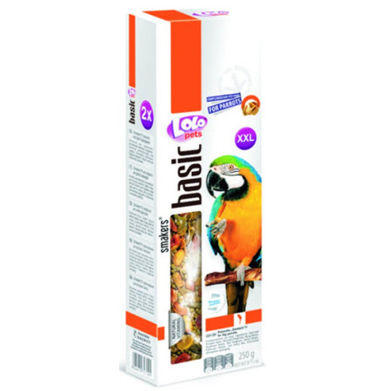 Lolo pets smakers παπαγάλου xxl με μιξ φρουτα 250g 2ΤΕΜ