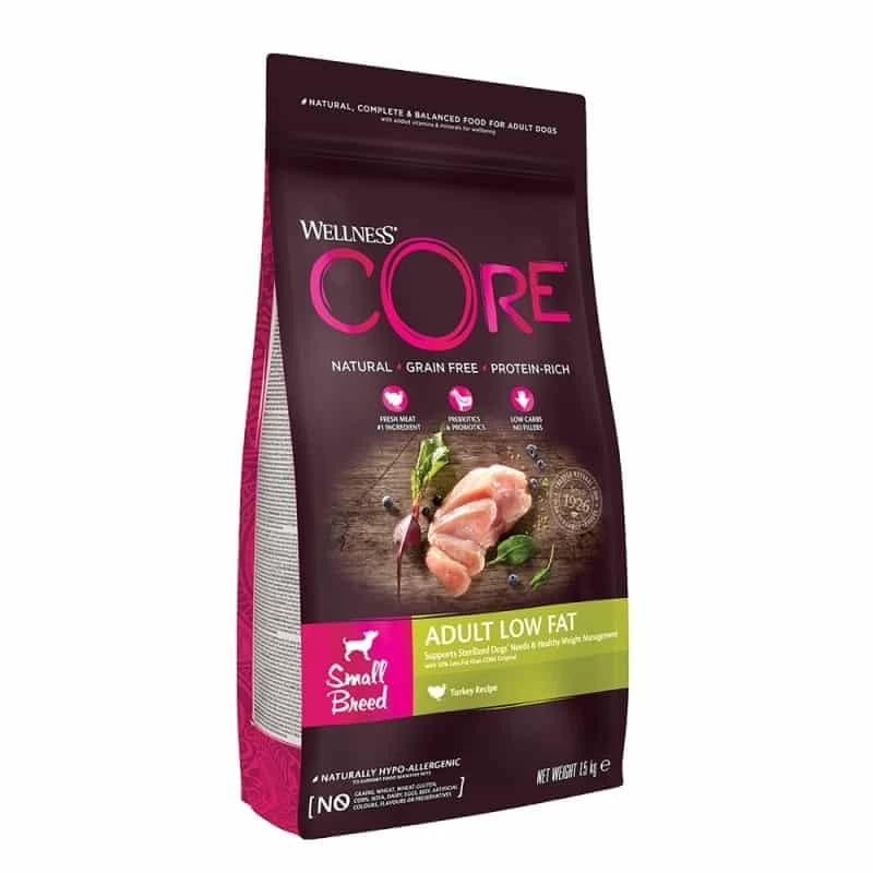 WELLNESS CORE ADULT LOW FAT TURKEY SMALL BREED 1.5KG