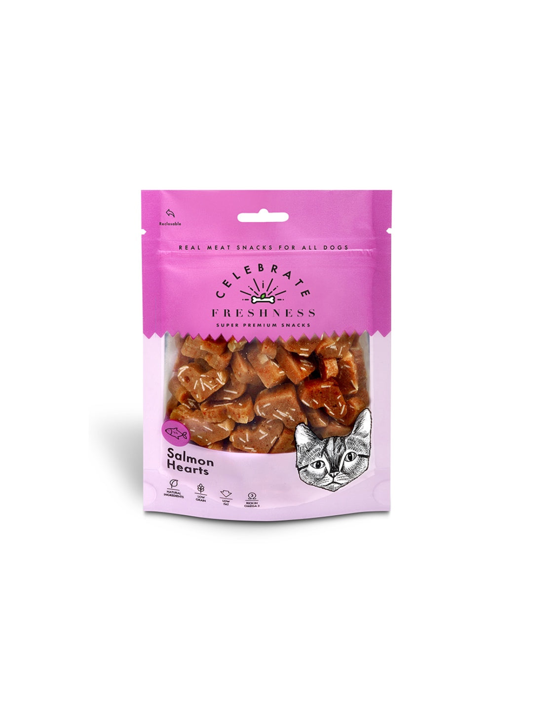 Celebrate Freshness Salmon Heart Bites for Cats