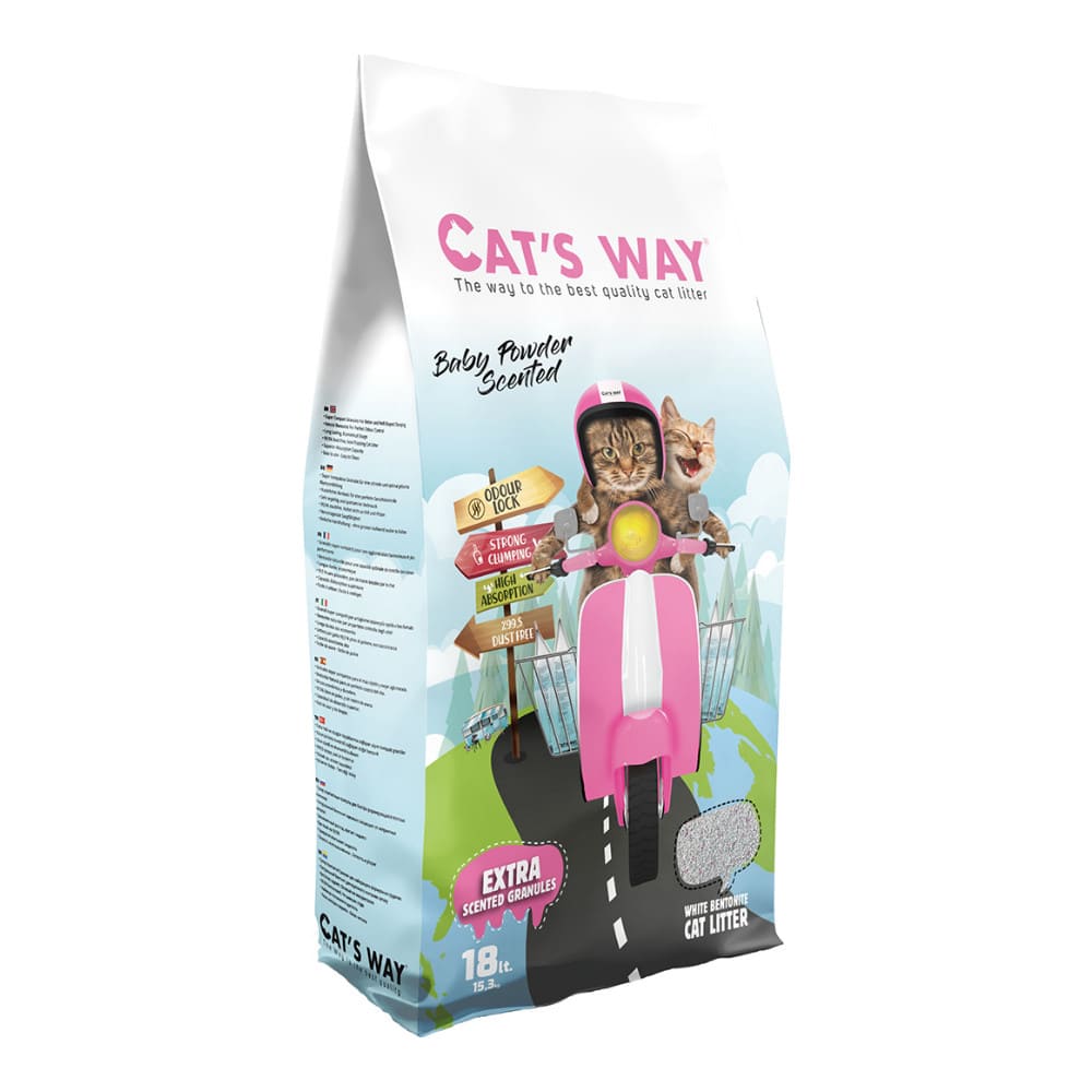 CAT'S WAY ΑΜΜΟΣ ΓΑΤΑΣ BABY POWDER SCENTED 18L