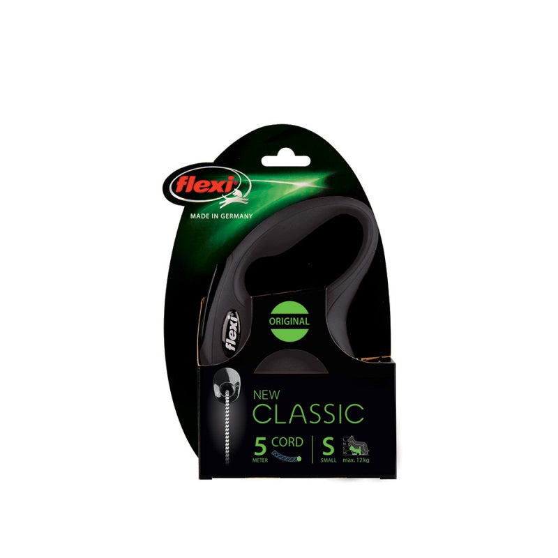 Αυξομειούμενος Οδηγός Classic κορδόνι 5μ. έως 12kg Μαύρο Small