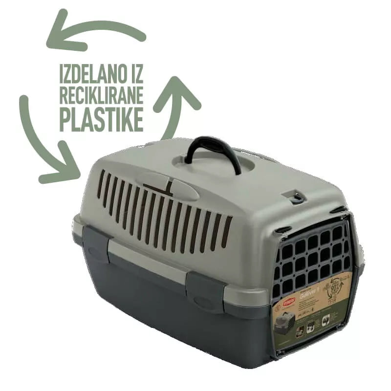 Stefanplast Gulliver 3 με πλαστική πόρτα έως 12kg (61x40x38h) (Ομιχλώδες Πράσινο/Γκρι Σχιστόλιθος)