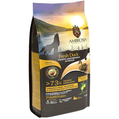 Ambrosia Mediterranean Grain Free Dog Adult Sensitive Fresh Duck 1,5kg