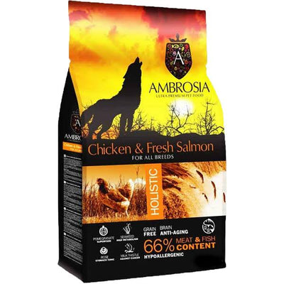 ΔΩΡΟ ΚΟΝΣΕΡΒΑ PIPER 800gr-Ambrosia Chicken & Fresh Salmon All Breeds 12kg Ξηρά Τροφή χωρίς Σιτηρά για Ενήλικους Σκύλους με Σολομό και Κοτόπουλο