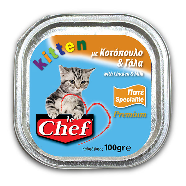 LE CHEF ΔΙΣΚΑΚΙ Kitten – Κοτόπουλο, Γάλα & Καρότα 100γρ