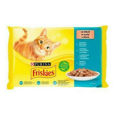 Friskies Fish Mix Υγρή Τροφή για Ενήλικες Γάτες σε Φακελάκι με Ψάρια 85gr 4τμχ