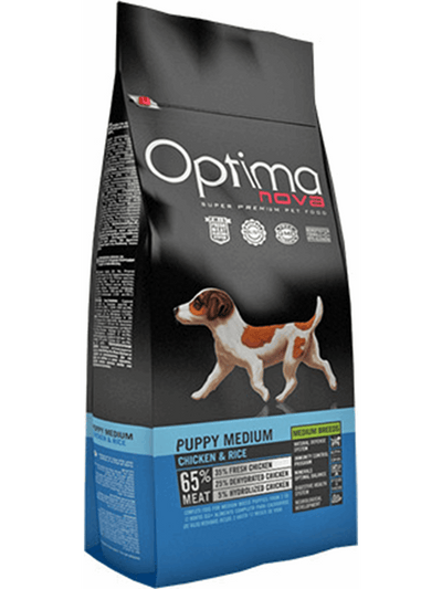 Optimanova Puppy Medium 2kg Ξηρά Τροφή χωρίς Σιτηρά για Κουτάβια Μεσαίων Φυλών με Κοτόπουλο και Ρύζι