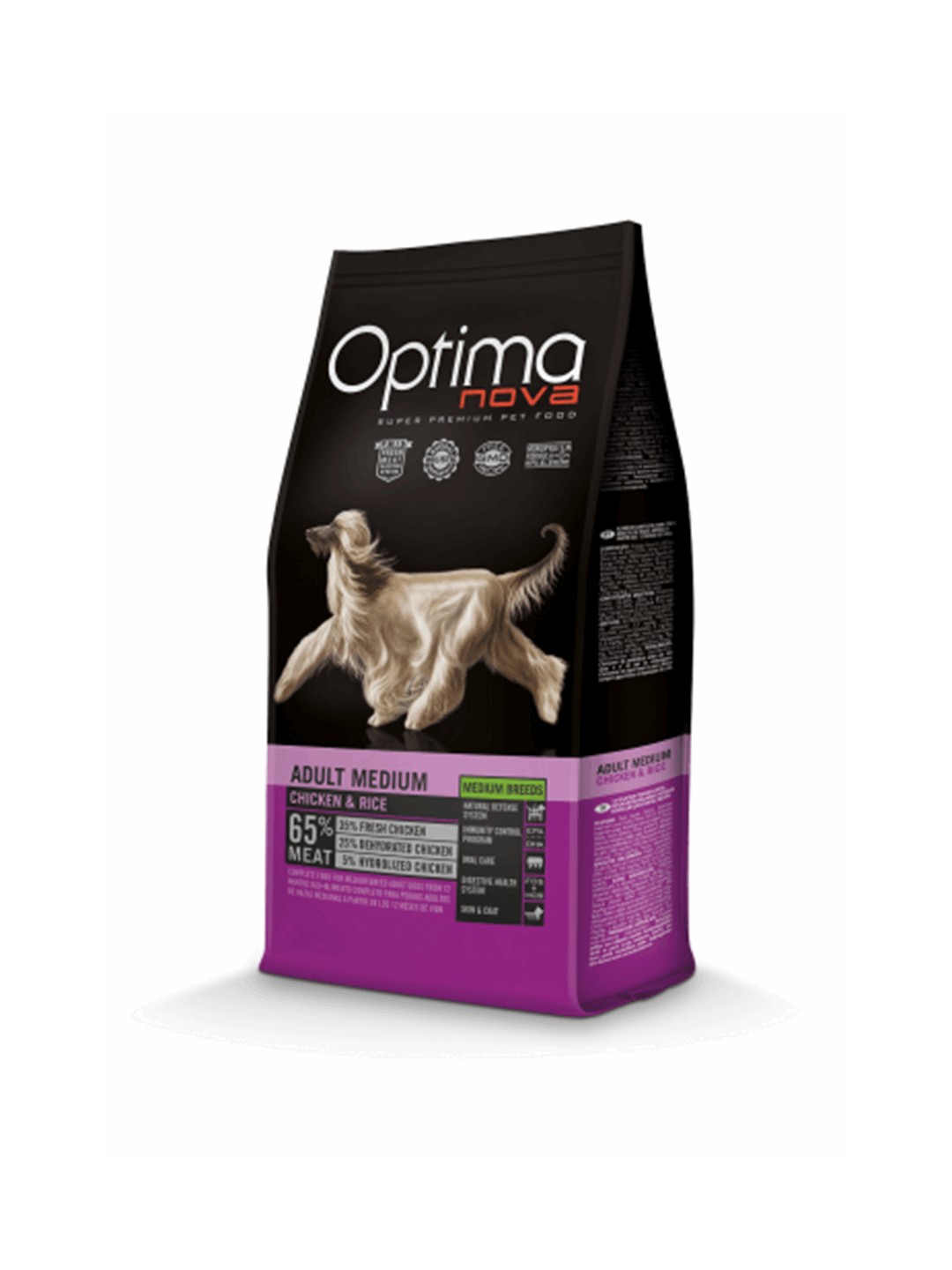 Optima Nova Adult medium breed chicken&rice 12kg+ΔΩΡΟ ΚΟΝΣΕΡΒΑ PIPER 400γρ