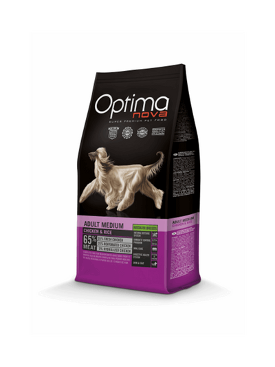 Optima Nova Adult medium breed chicken&rice 12kg+ΔΩΡΟ ΚΟΝΣΕΡΒΑ PIPER 400γρ