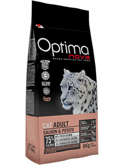 Optimanova Cat Adult Ξηρά Τροφή για Ενήλικες Γάτες με Πατάτες / Σολομό 2kg+ΔΩΡΟ ΚΟΝΣΕΡΒΑ 400γρ sterilised PROCHOICE