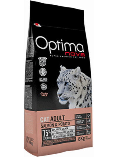 Optimanova Cat Adult Ξηρά Τροφή για Ενήλικες Γάτες με Πατάτες / Σολομό 2kg+ΔΩΡΟ ΚΟΝΣΕΡΒΑ 400γρ sterilised PROCHOICE