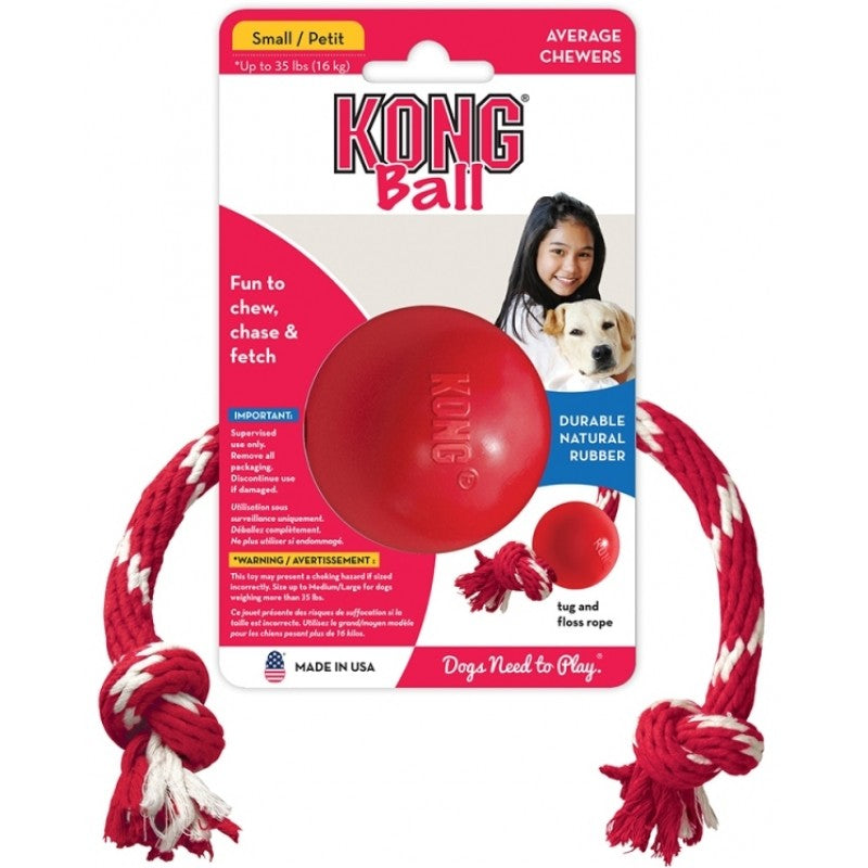 Kong Ball με σχοινί Κόκκινο Small