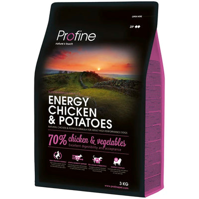 Ξηρά τροφή σκύλου Profine Dog Energy Κοτόπουλο και Πατάτες 3kg+ΔΩΡΟ ΚΟΝΣΕΡΒΑ 400γρ