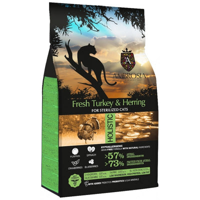 Ambrosia Fresh Turkey & Herring Sterilised Cats Ξηρά Τροφή για Ενήλικες Γάτες με Γαλοπούλα 1.5kg