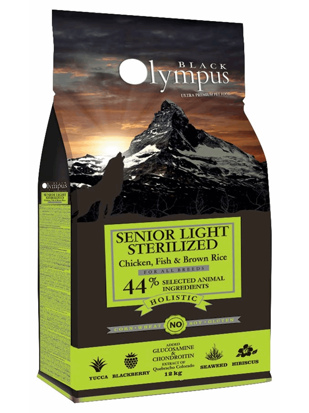 BLACK OLYMPUS SENIOR LIGHT AND STERILIZED POULTRY FISH AND BROWN RICE 12Kg + ΔΩΡΟ ΥΓΡΗ ΤΡΟΦΗ PIPER 500γρ