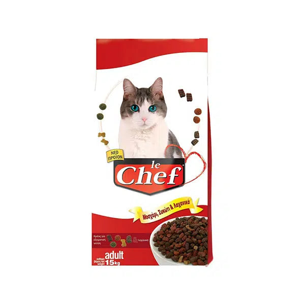 Le Chef Cat Adult με Μοσχάρι, Συκώτι & Λαχανικά 15kg