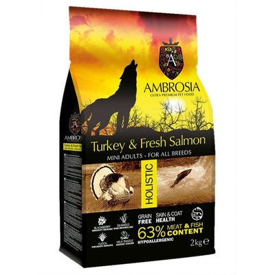 AMBROSIA GRAIN-FREE DOG ADULT MINI FRESH TURKEY & SALMON 2KG