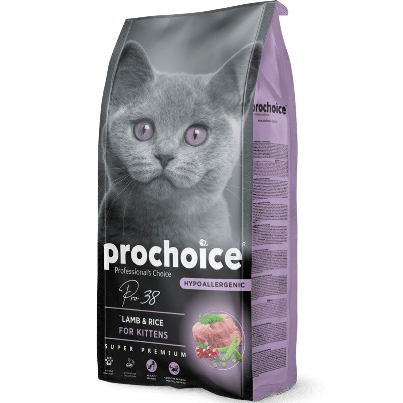 Prochoice Pro 38 Kitten Ξηρά Τροφή για Ανήλικες Γάτες με Αρνί 2kg