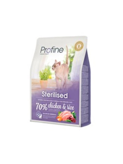 Profine Cat Sterilized Chicken & Rice 2kg Για Στειρωμένες Γάτες με Κοτόπουλο και Ρύζι+ΔΩΡΟ ΥΓΡΗ ΤΡΟΦΗ 100γρ